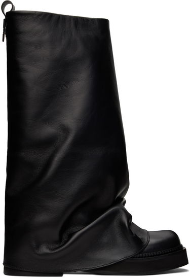 Vaatteet The Attico Attico Robin Slouch Leather Combat Boots Musta | 241WS798 L019, 0