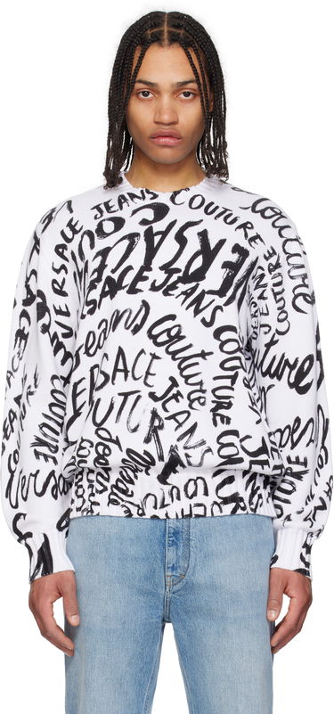 Villapaita Versace Logo Pattern Sweater Valkoinen | E78GAFM03_ECMF05, 0