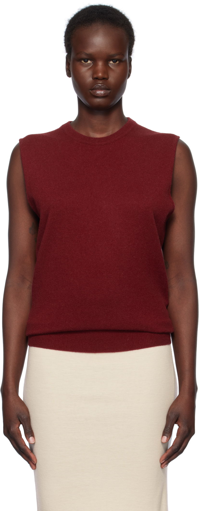Villapaita Jil Sander Jil Sander Cashmere Sleeveless Top Punainen | J02GP0017_J13201