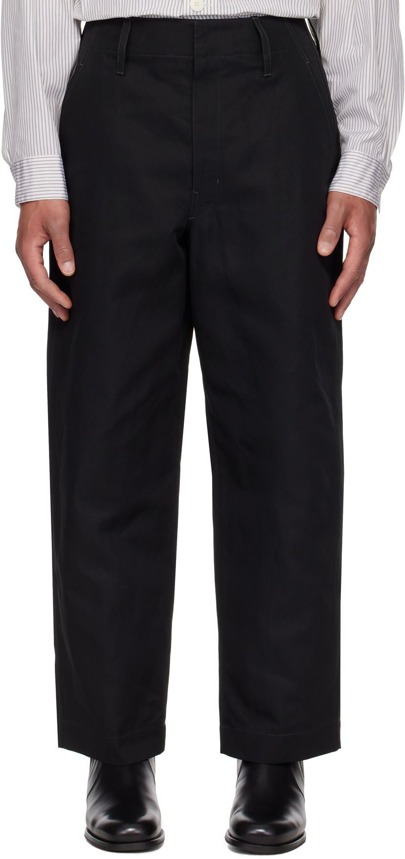 Housut LEMAIRE Lemaire Big Chino Trousers Musta | PA1207 LF1350