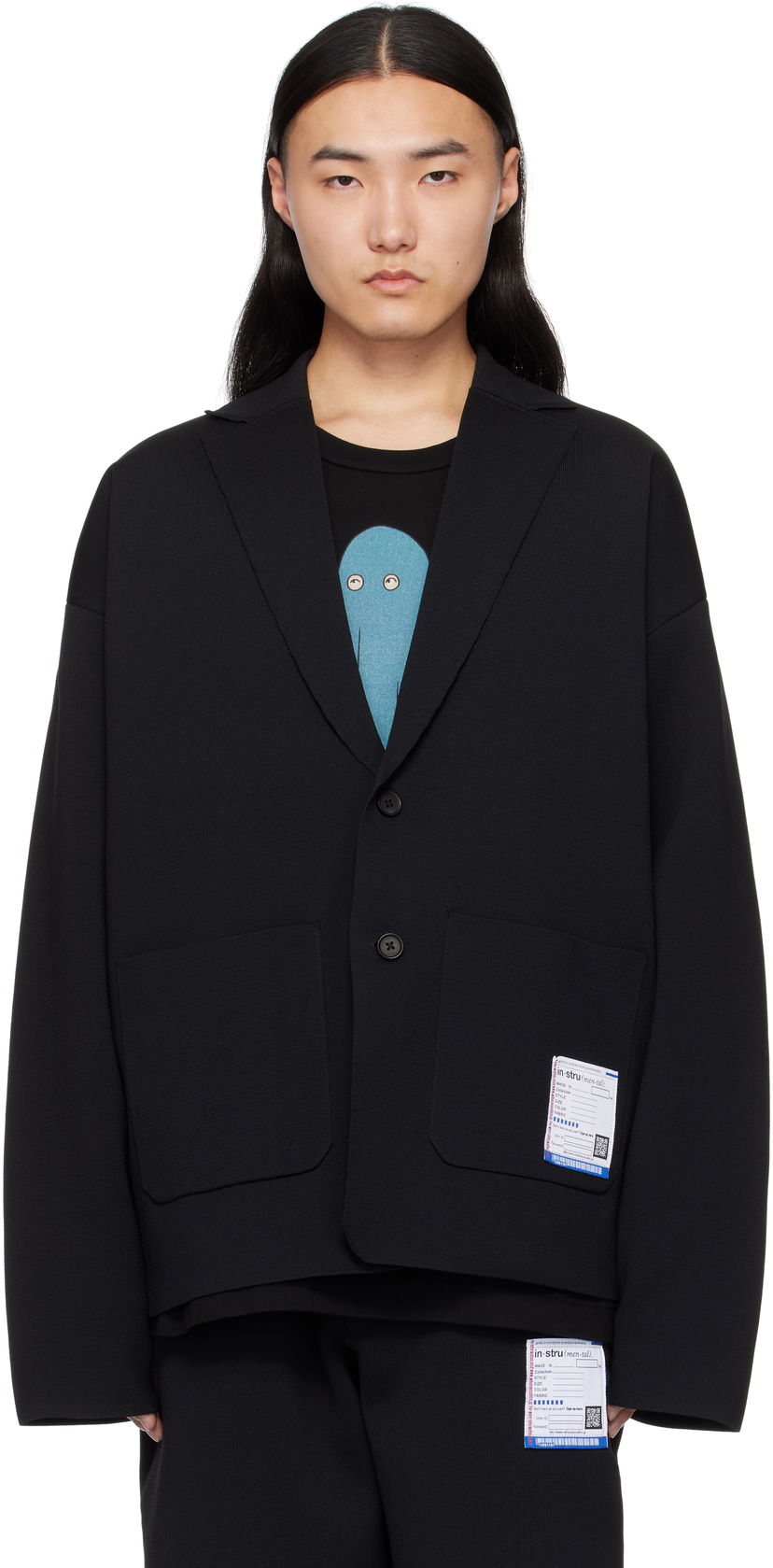 Villapaita Maison MIHARA YASUHIRO MIHARA YASUHIRO Milan Rib Blazer Musta | I13JK024