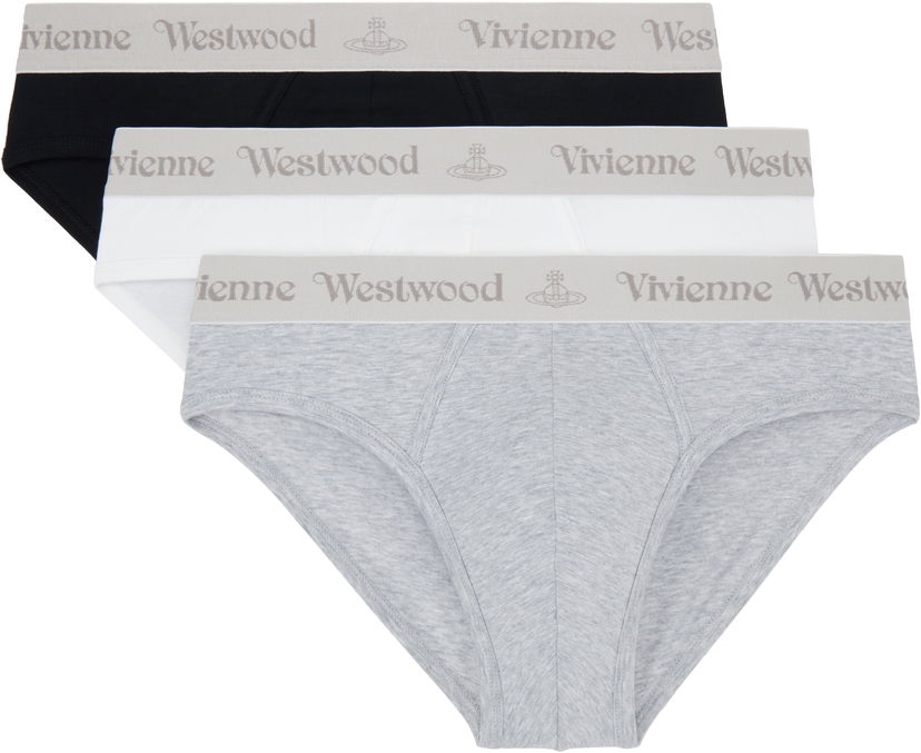Nyrkkeilijät Vivienne Westwood Three-Pack Slip Briefs Harmaa | 8106001F-J002Y-