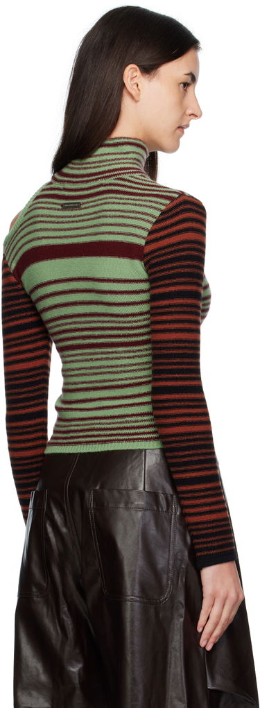 Villapaita Andersson Bell Andersson Bell Elodie Multi Stripe Cut-Out Turtleneck Vihreä | atb1356w, 2