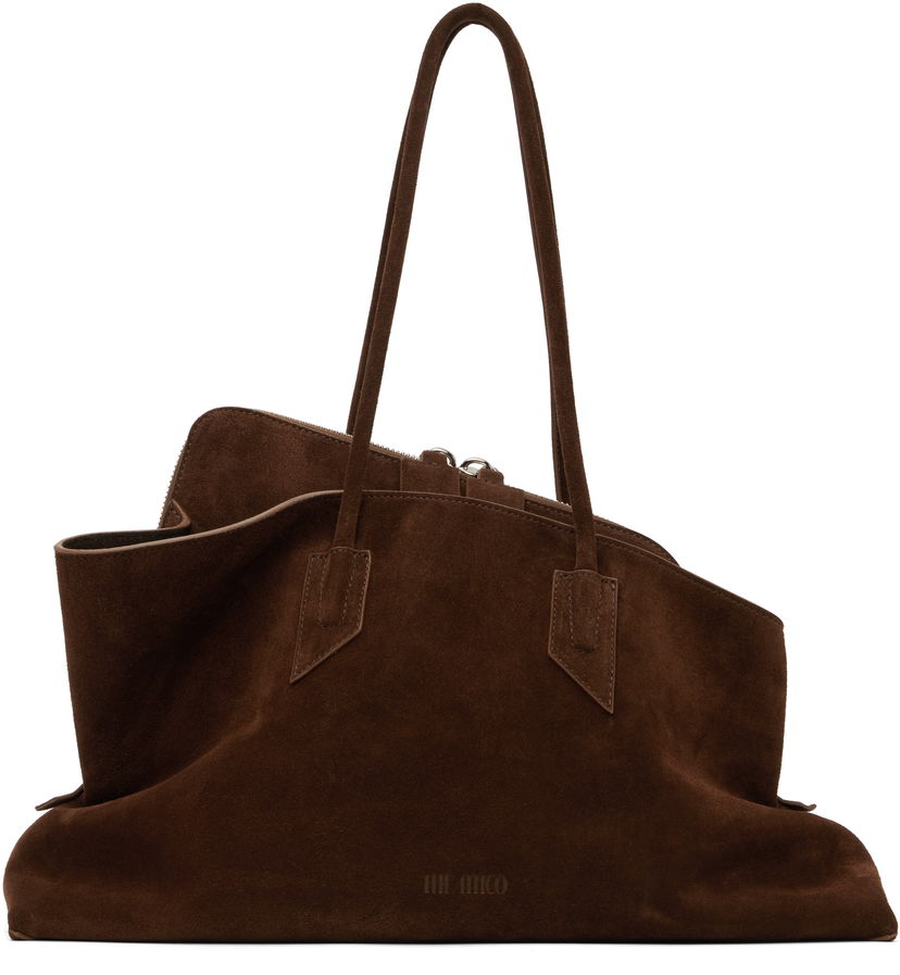 Käsilaukku The Attico The Attico 'La Passeggiata' Top Handle Suede Bag Ruskea | 250WAH00054 LBT007AA