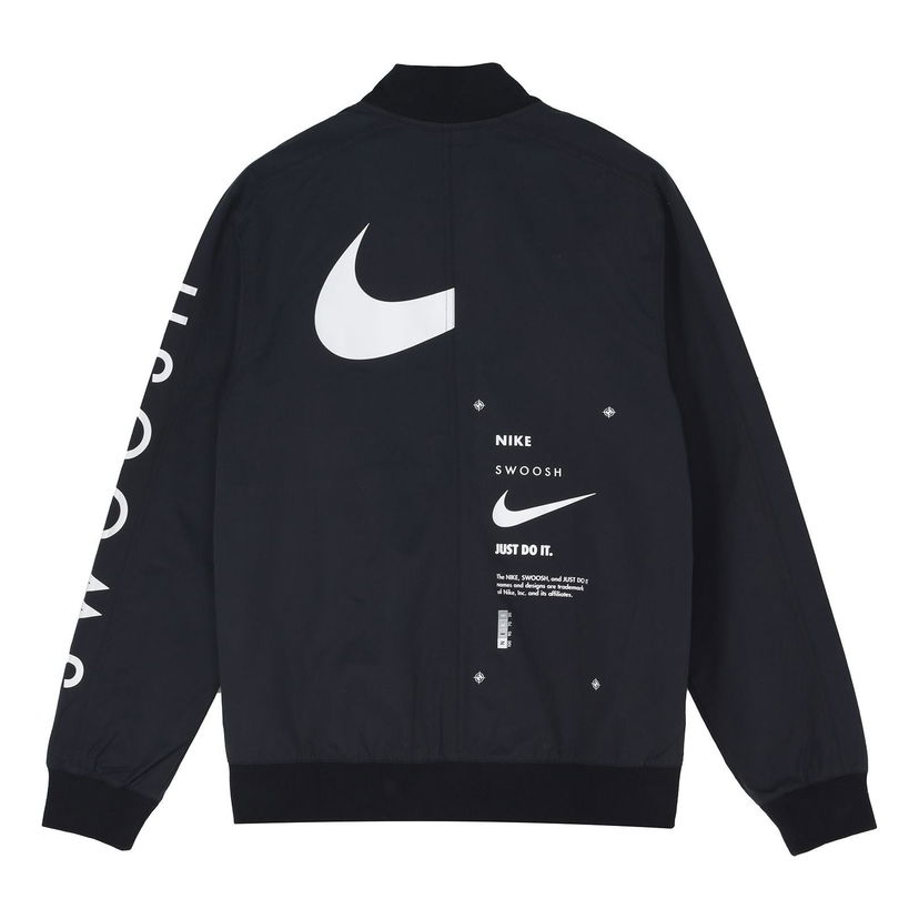 Bomber-takki Nike Sportswear Swoosh Unlined Jacket Musta | DJ5368-010