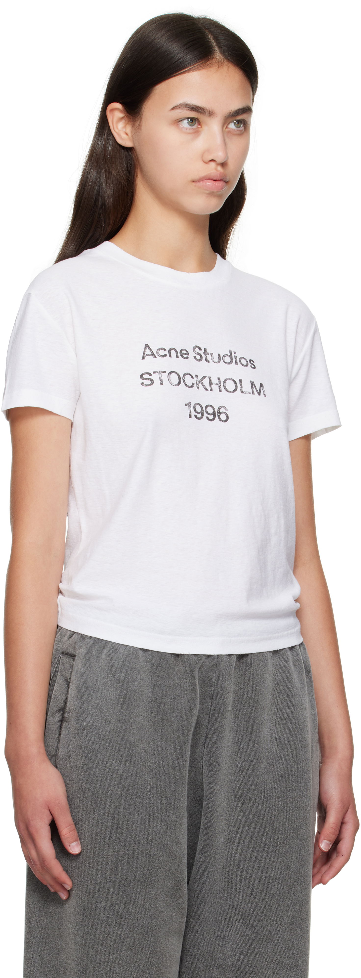 T-paita Acne Studios Acne Studios Logo T-Shirt Valkoinen | CL0397-, 1