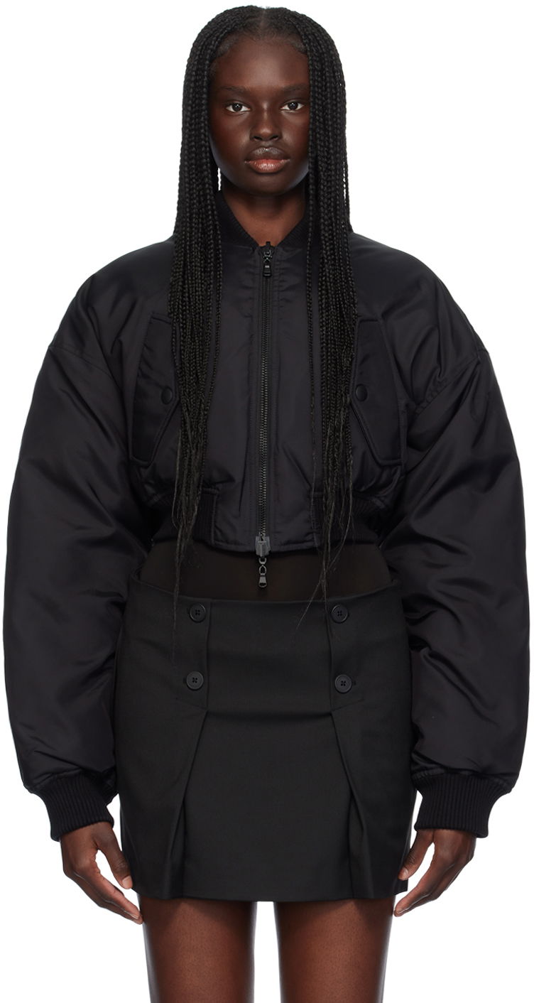 Bomber-takki WARDROBE.NYC Crop Reversible Down Bomber Jacket Musta | W4075PC