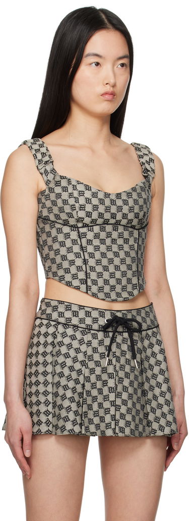 Hame MISBHV MISBHV Monogram Canvas Corset Top Beige | 250W105, 1