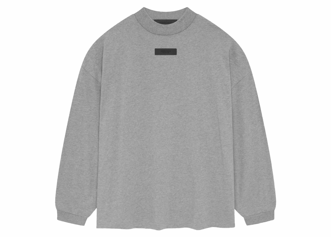 T-paita Fear of God Essentials L/S Tee Dark Heather Oatmeal Harmaa | 125SP244203F, 0