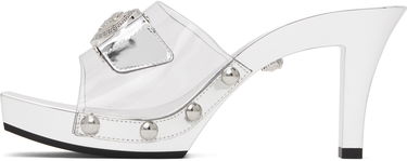 Kengänhoito Versace Versace Medusa Buckle Transparent Heeled Sandals Metallinen | 1014369_1A10007_2T08P, 2