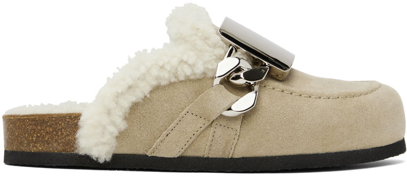 Kengänhoito JW Anderson JW Anderson Shearling Buckle Loafers Beige | ANW40000B