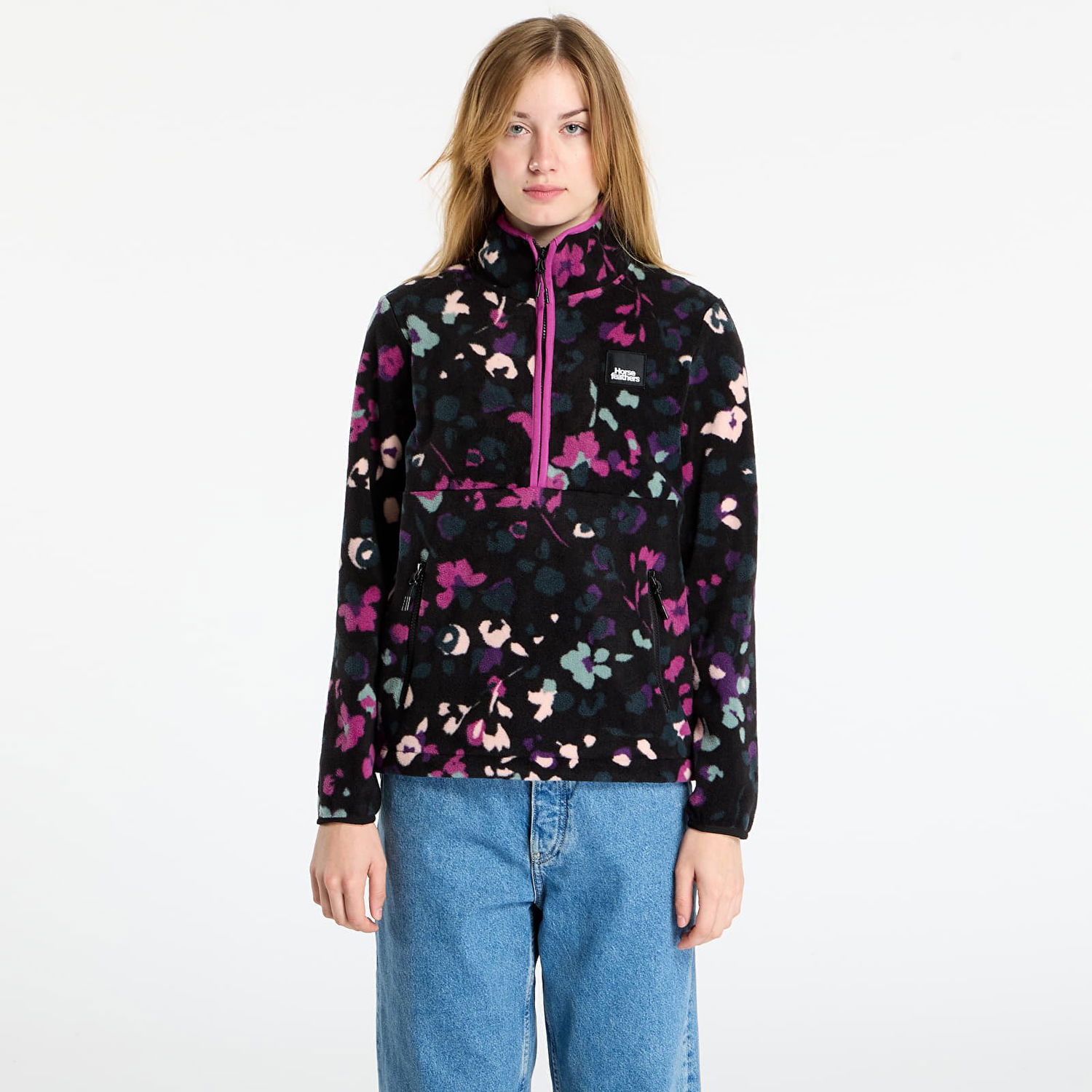 Huppari Horsefeathers Viva Quarter-Zip Fleece Sweatshirt Colored Cheetah Monivärinen | TW049A, 0