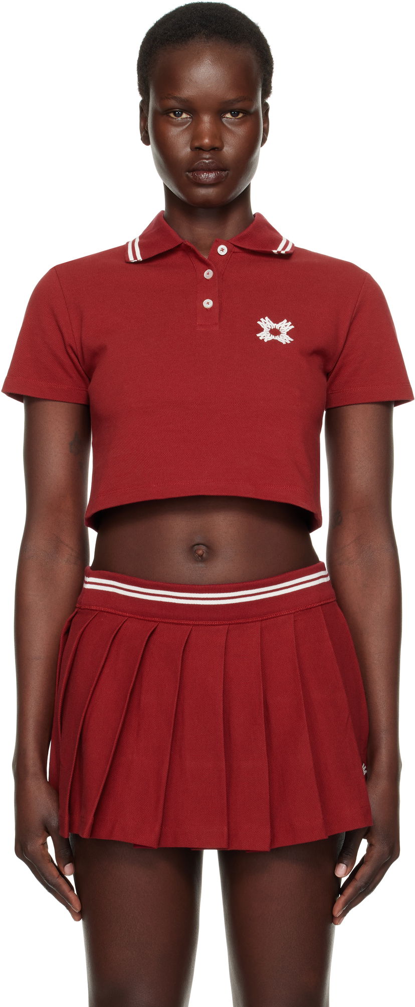 Hame AMIRI AMIRI MA Quad Cropped Polo Punainen | AWJYPO1001