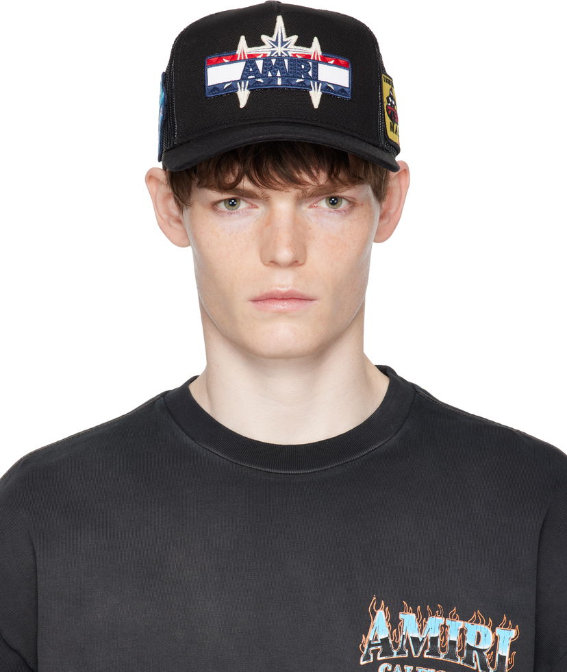 Korkki AMIRI Amiri Station Patch Trucker Cap Musta | AMHATR1031
