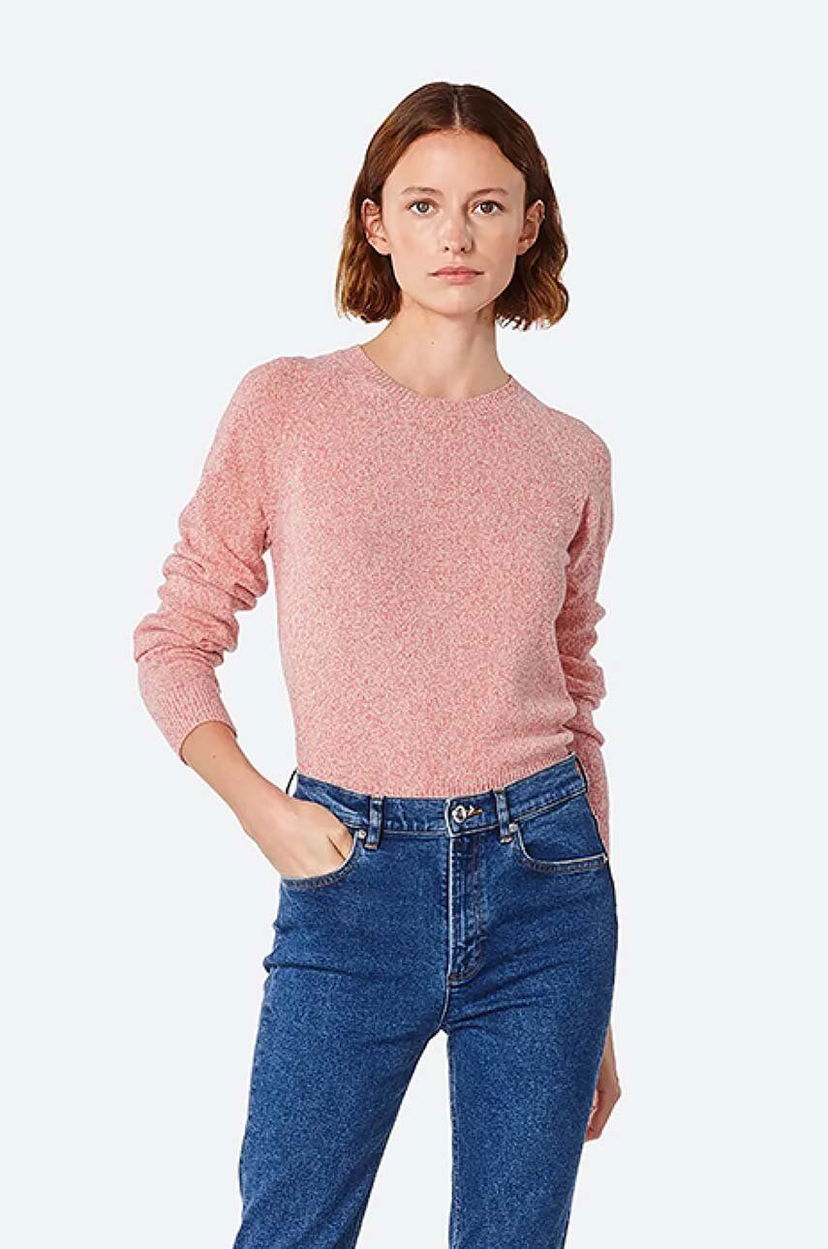 Villapaita A.P.C. Crewneck Wool Blend Sweater Vaaleanpunainen | WVBAF.F23040