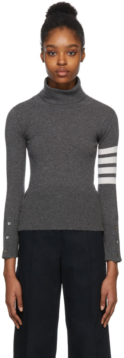 Villapaita Thom Browne Thom Browne Cashmere Classic Turtleneck Harmaa | FKA117A-00011