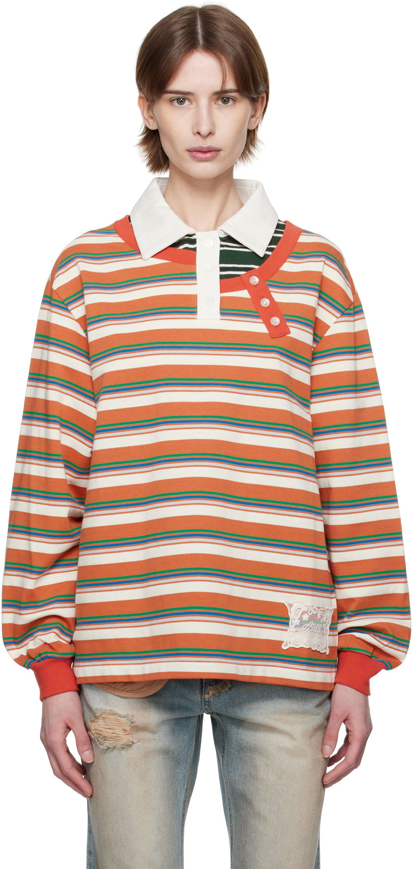 Poolopaita Andersson Bell Andersson Bell Striped Long Sleeve Polo Oranssi | atb1259w