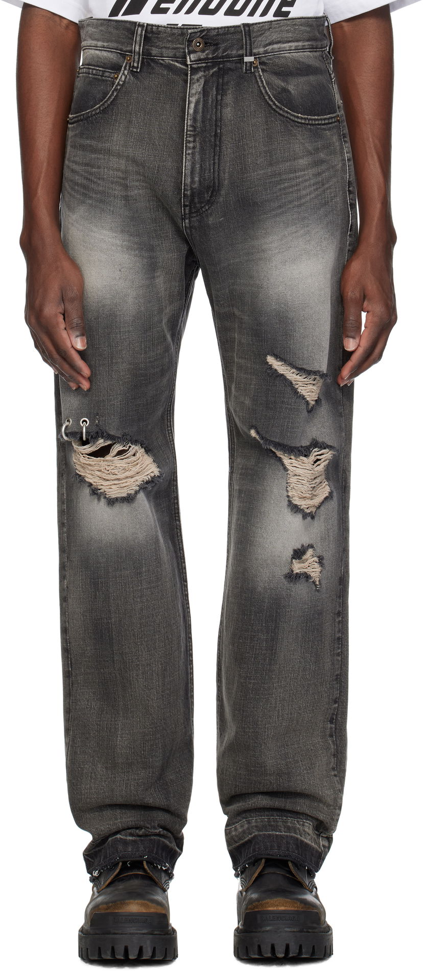 Jeans We11done We11done Distressed Jeans Harmaa | WD-DP0-25-333-M-BK