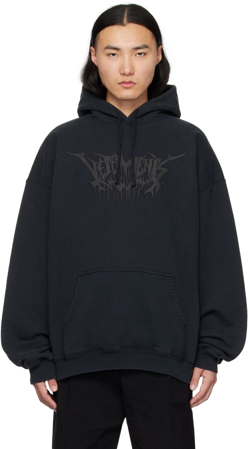 Huppari VETEMENTS Vetements Drip Metal Oversized Hoodie Musta | UA66HD730B