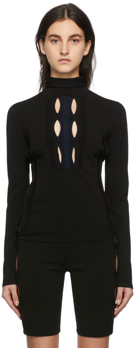 Villapaita Dion Lee Double Hosiery Turtleneck Top Tummansininen | C7035R22
