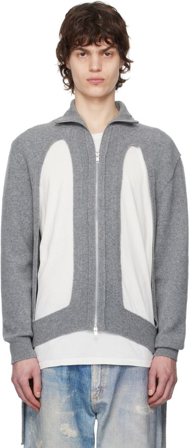 Villapaita Simone Rocha Simone Rocha Zip Up Cut Out Window Cardigan Harmaa | LMK4M 0660, 0