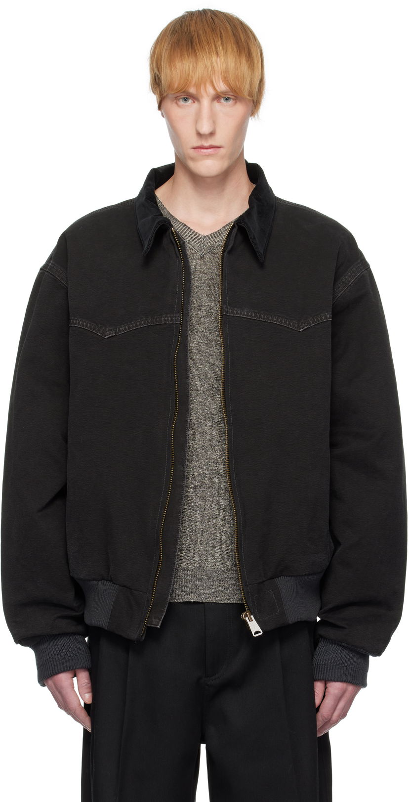 Takki Maison Margiela Maison Margiela Yoke Caban Bomber Jacket Musta | S50AM0640 M35255