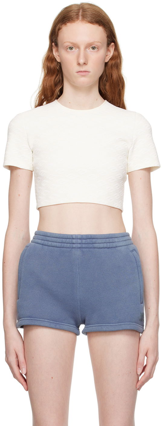 Crop top Alexander Wang Cropped T-Shirt Valkoinen | 4KC3231056