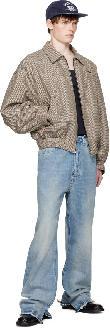 Bomber-takki We11done We11done Checkered Bomber Jacket Ruskea | WD-JK2-25-013-M-BG, 3