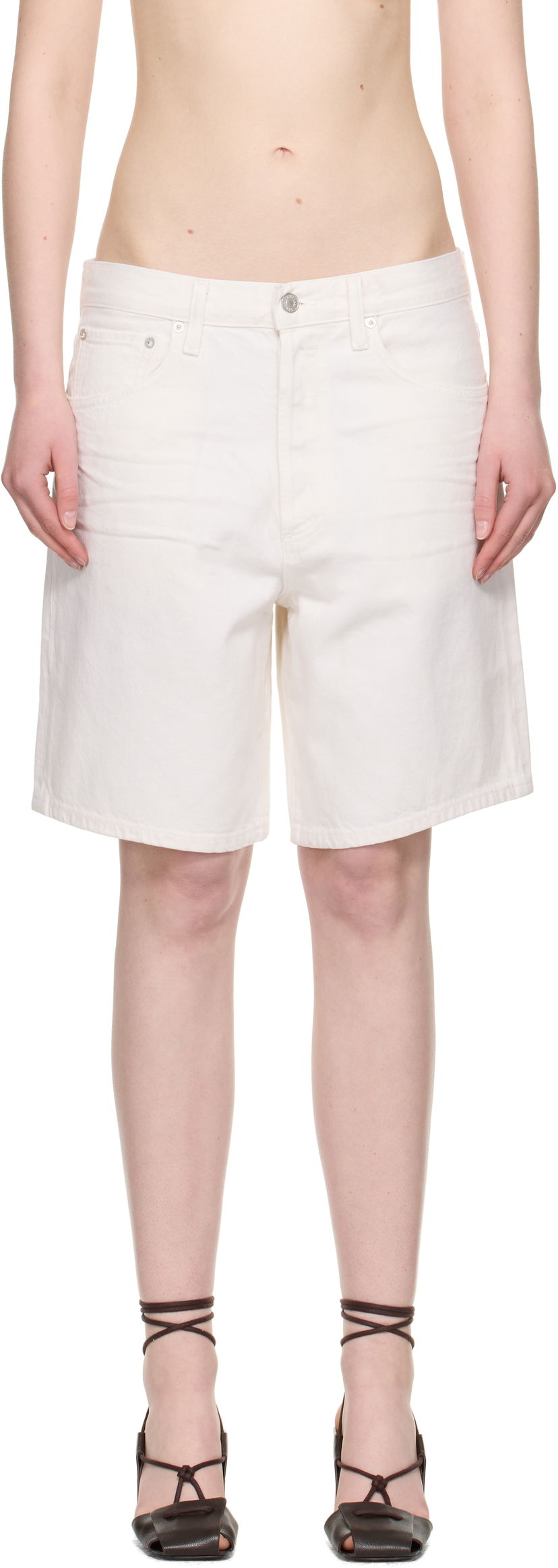 Shortsit AGOLDE AGOLDE Indra Denim Shorts Valkoinen | A222-1183