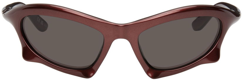 Aurinkolasit Balenciaga Burgundy Bat Rectangle Sunglasses Burgundia | BB0229S-005