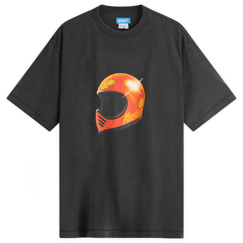 T-paita MARKET Smiley Full Face Graphic Tee Musta | 399002175-BLK