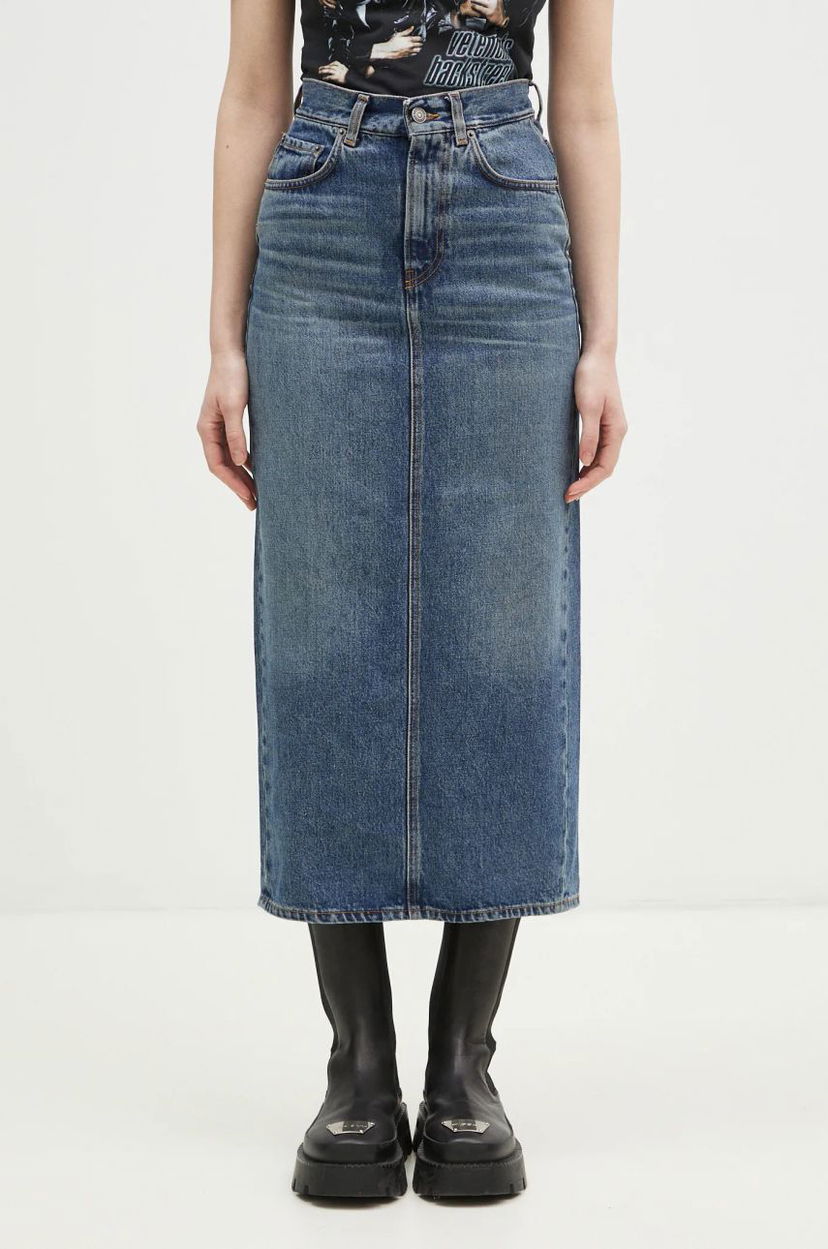 Hame Fiorucci Denim Midi Skirt Sininen | W01FPDSK176DN01DN02