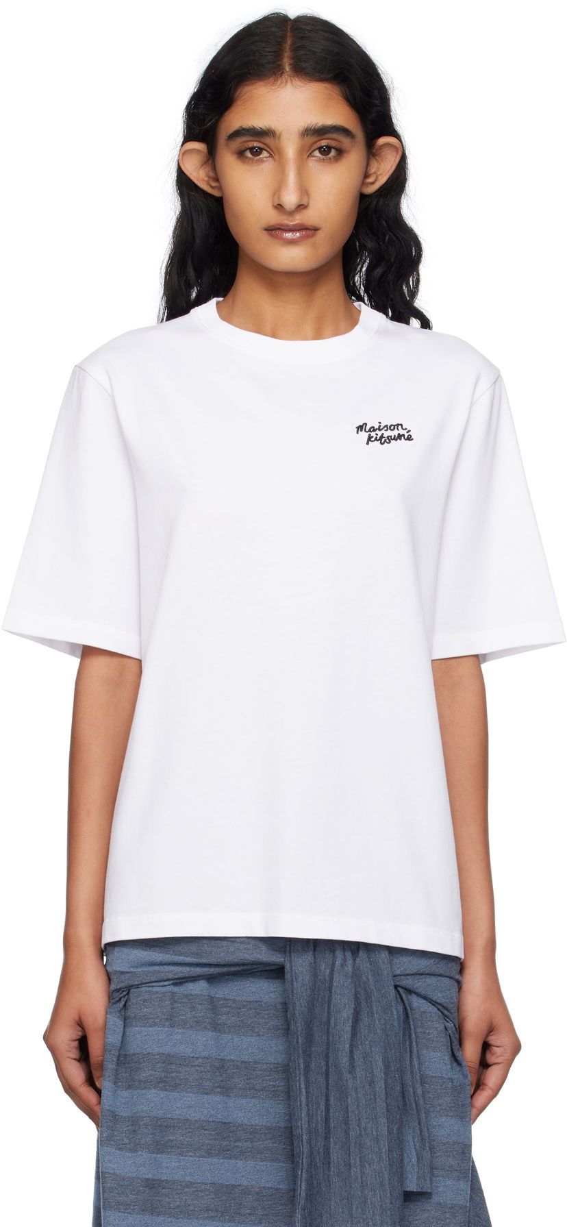 T-paita MAISON KITSUNÉ Maison Kitsuné Handwriting Comfort T-Shirt Valkoinen | PW00114KJ0119