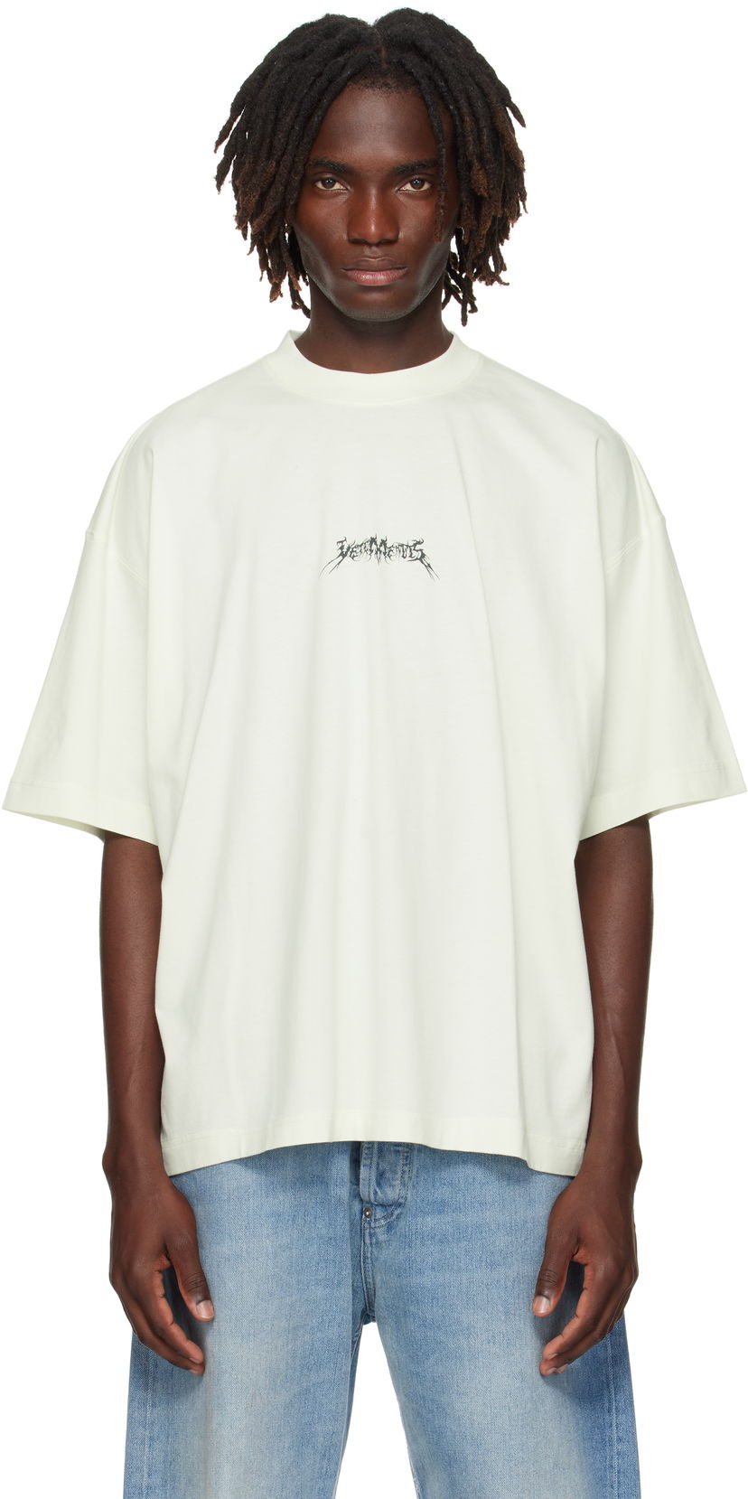 T-paita VETEMENTS Vetements Metal Logo Regular T-Shirt Valkoinen | UH76TR600I