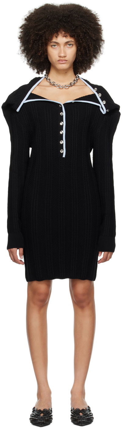 Mekko Y/PROJECT Black Ruffle Necklace Minidress Musta | WMDRESS41-S25