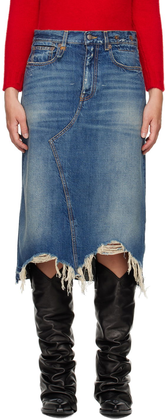 Hame R13 R13 Jesse Denim Midi Skirt Sininen | R13WD100-D216B
