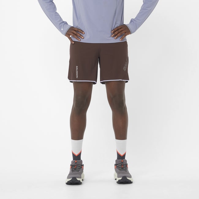 Shortsit Salomon Sense Aero 7" Running Shorts Ruskea | LC2433400