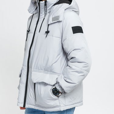 Puffer takki CALVIN KLEIN Oversized Puffer Jacket Harmaa | J30J318679 PS8, 3