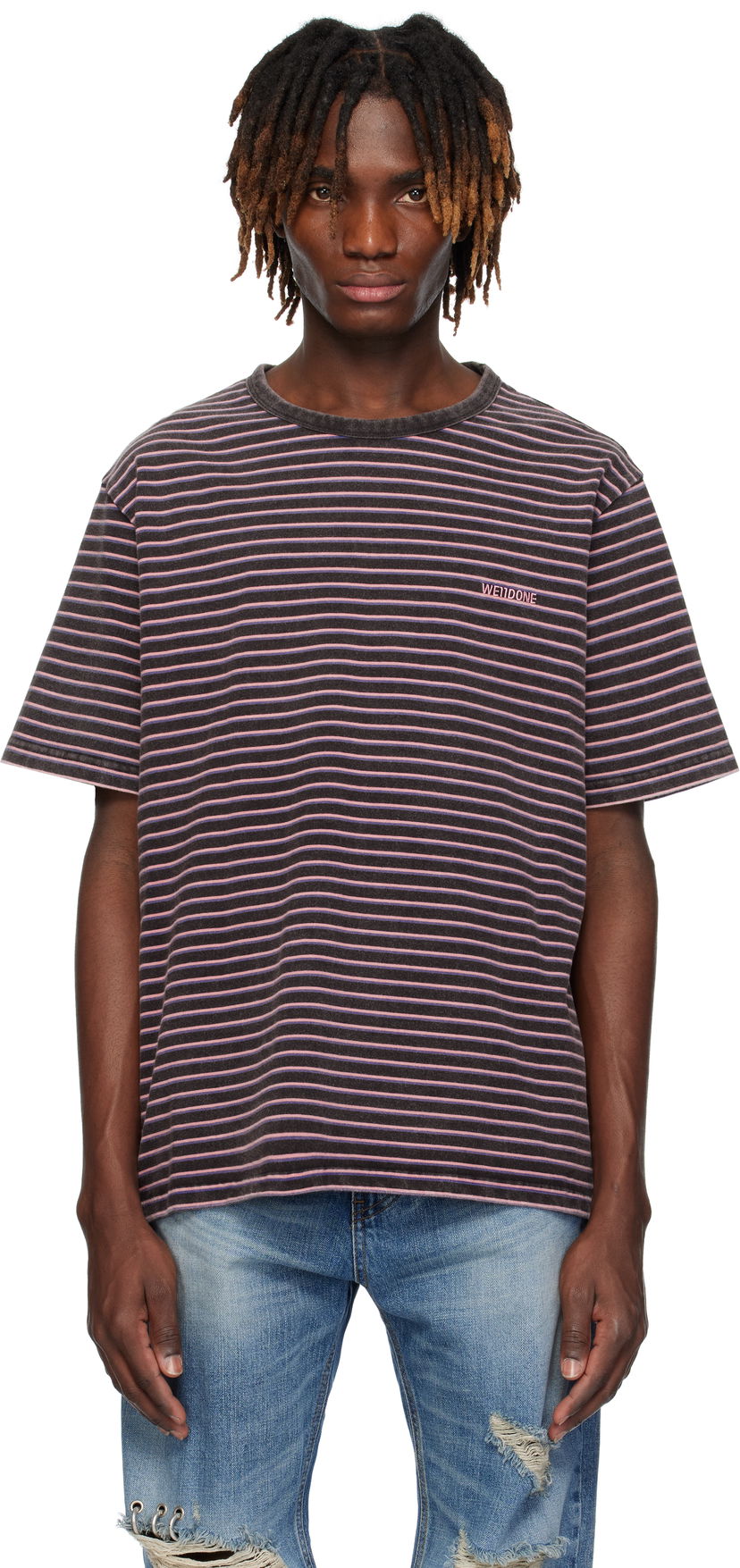 T-paita We11done We11done Logo Striped T-Shirt Monivärinen | WD-TT0-25-736-U-BK