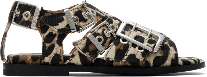 Mekko GANNI GANNI Buckle Strap Denim Sandals Beige | S2936