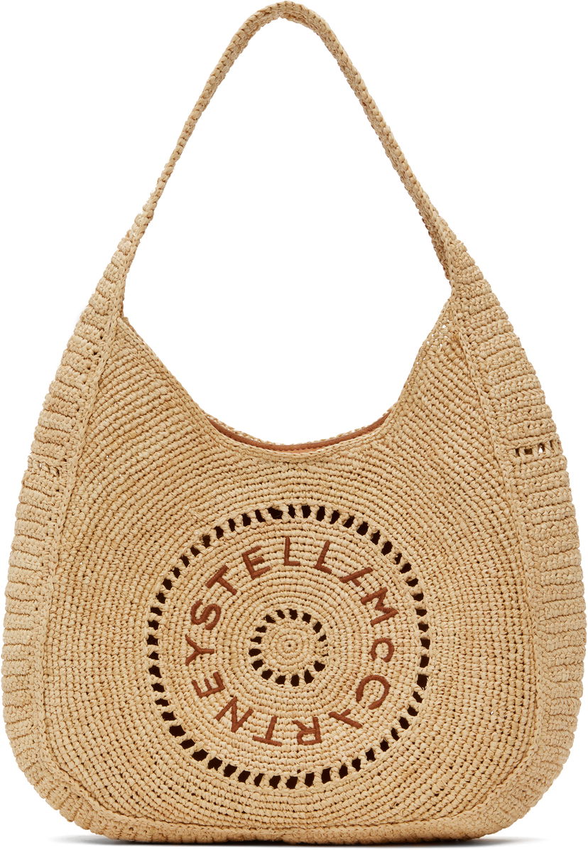 Käsilaukku Stella McCartney Stella McCartney Raffia Slouchy Logo Tote Beige | 7B0165WP0375