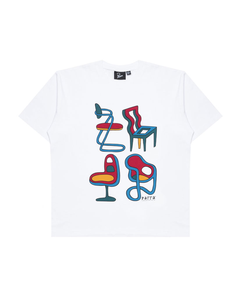 T-paita By Parra Parra Unreasonable Chairs T-Shirt Valkoinen | 53305