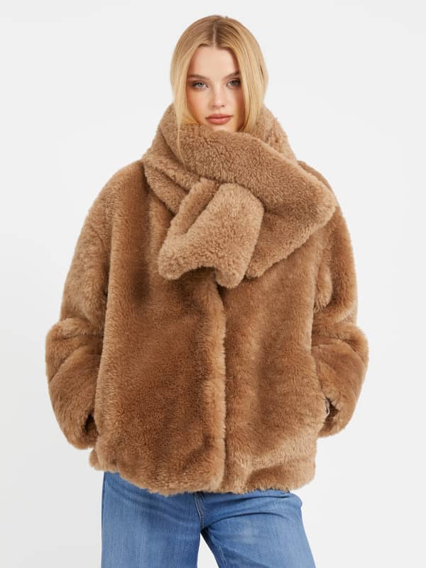Takki GUESS Faux Fur Ruskea | W3BL76WEYQ0, 0
