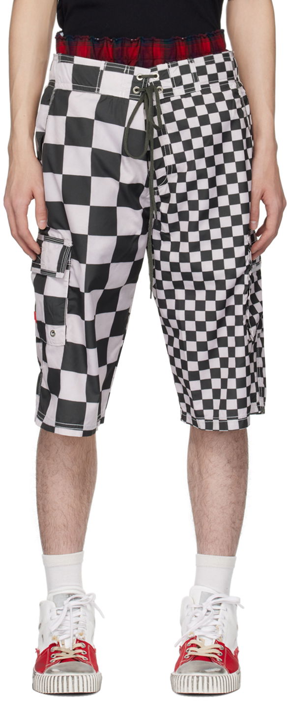 Shortsit ERL Checkered Swim Shorts Musta | ERL08UW07