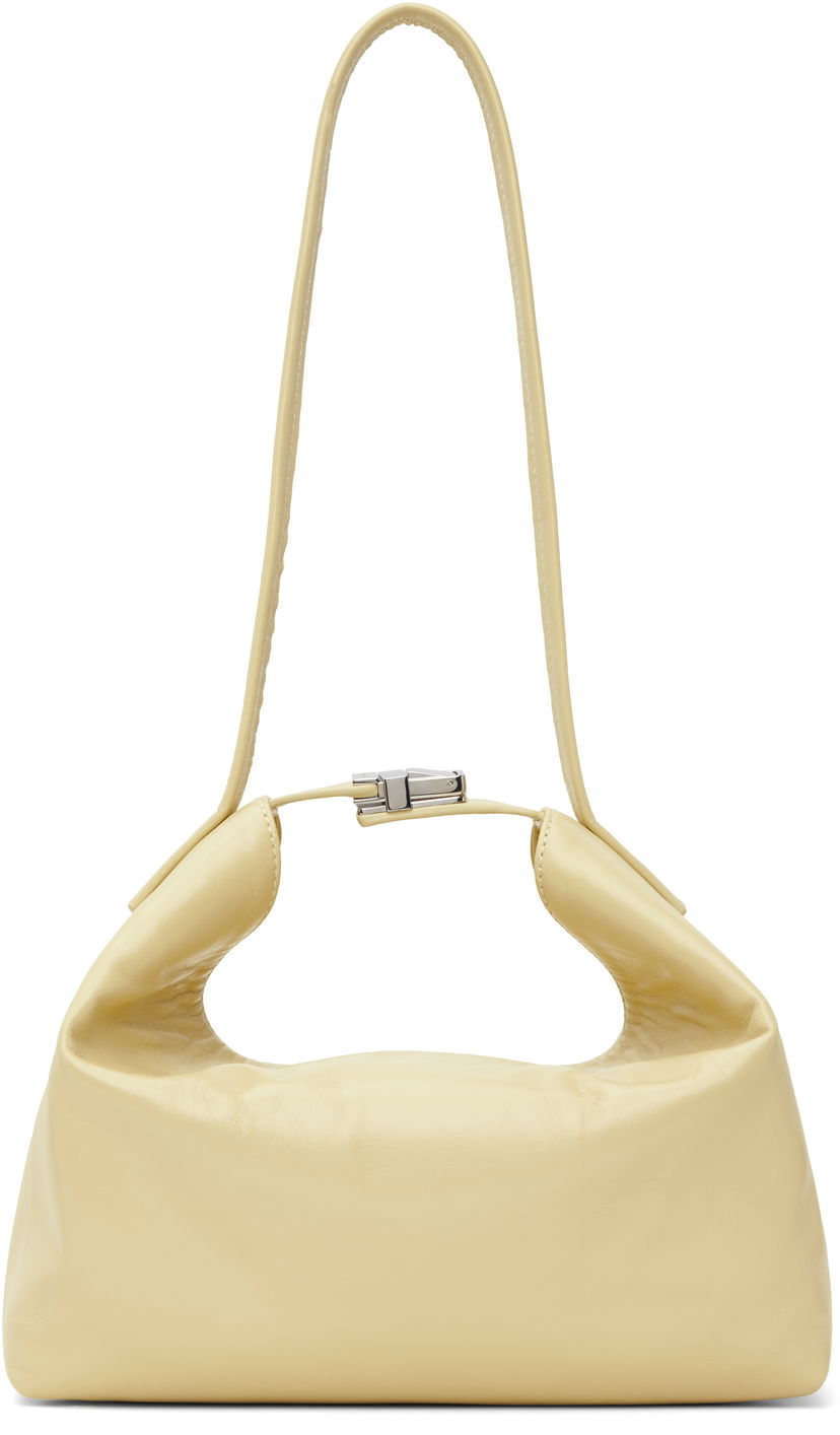 Käsilaukku BY FAR Bea Creased Leather Shoulder Bag Beige | MWBSB052LL002BG032PL