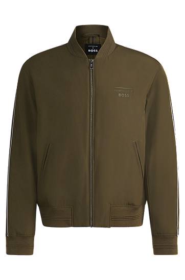 Bomber-takki BOSS Porsche x BOSS Canvas Jacket with Stripes Vihreä | 50532471
