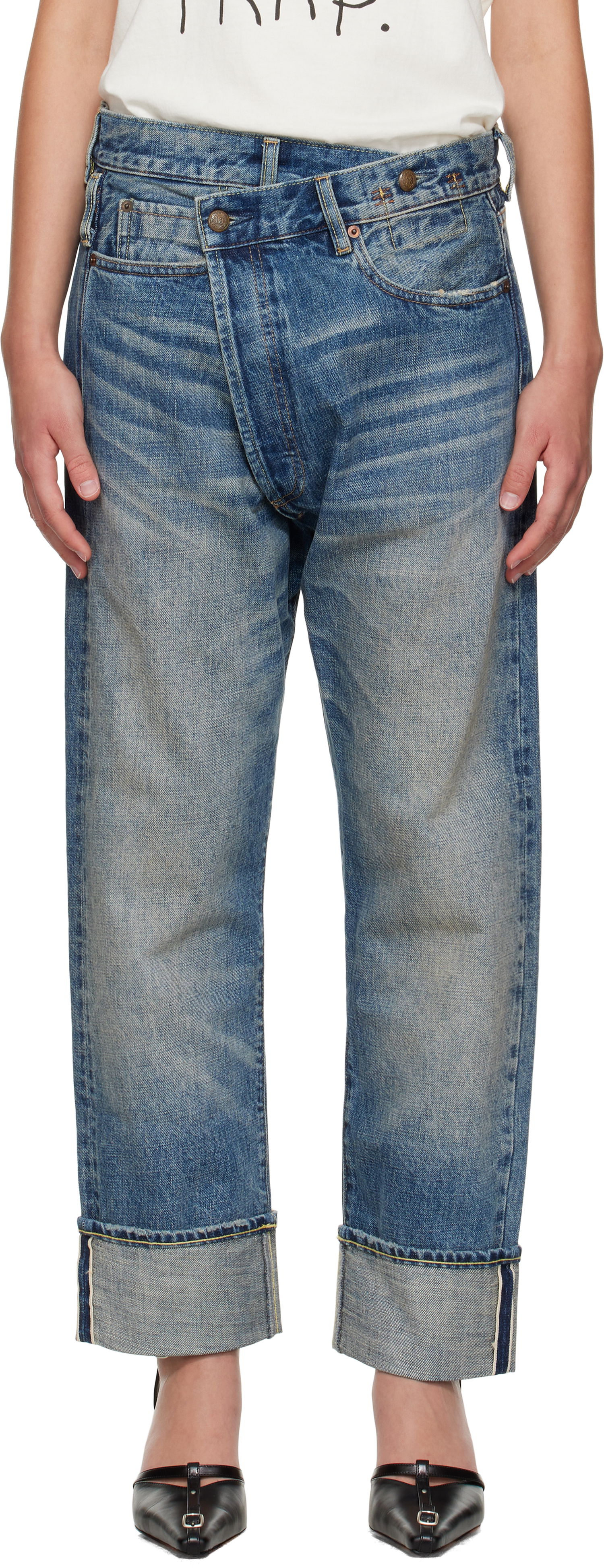 Jeans R13 R13 Cuffed Crossover Jeans Sininen | R13WD193-D324B, 0