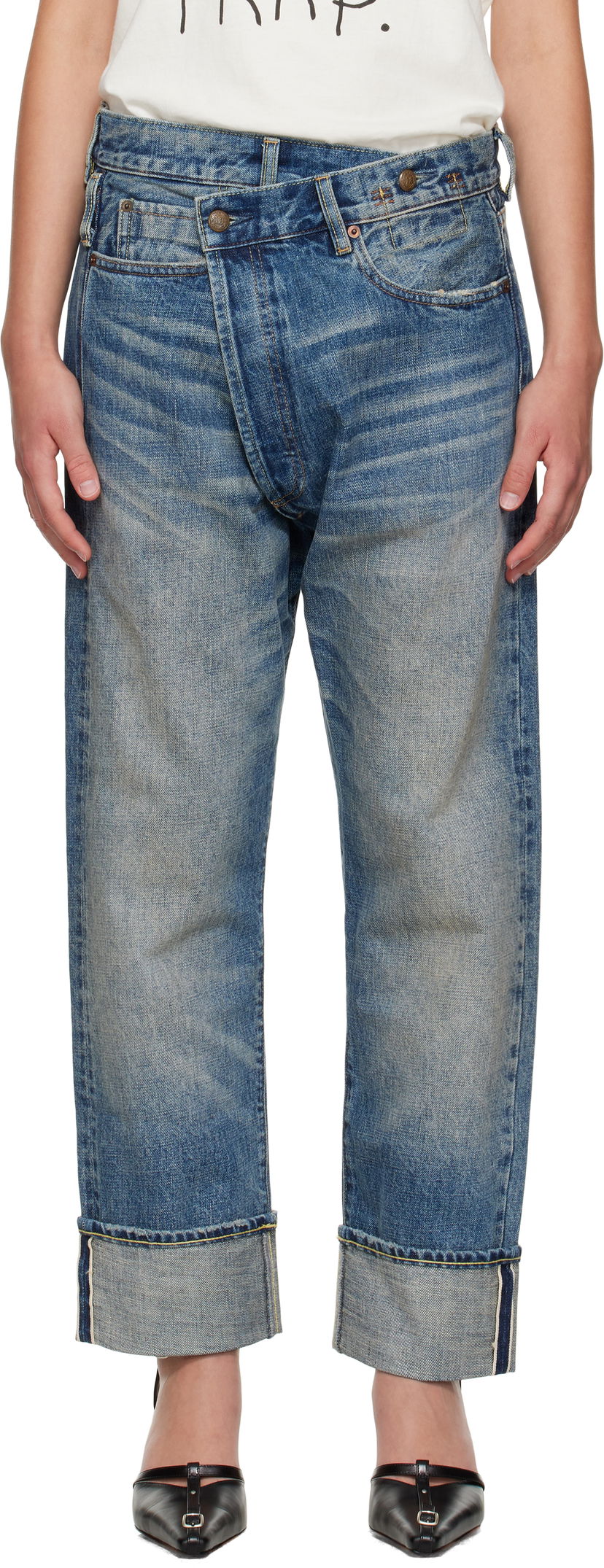 Jeans R13 R13 Cuffed Crossover Jeans Sininen | R13WD193-D324B