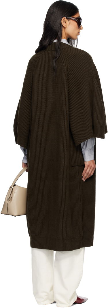 Villapaita Max Mara Atollo Rib Knit Long Cardigan Ruskea | 2521346113600, 2