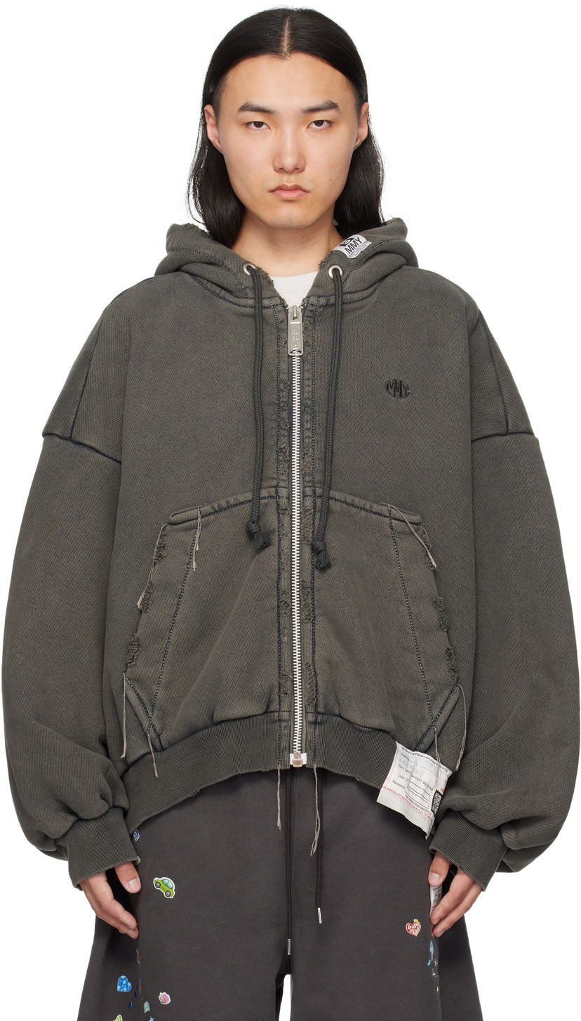Huppari Maison MIHARA YASUHIRO Maison MIHARA YASUHIRO Amateur Sewn Zip-Up Hoodie Harmaa | A14PK521